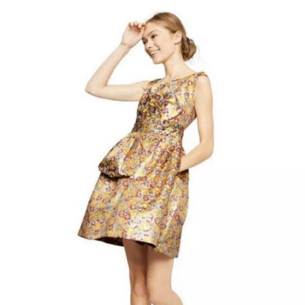 NWT Target x Zac Posen gold floral brocade dress 8